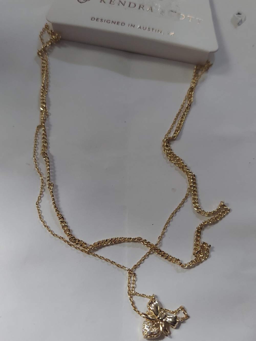 Kendra Scott Gold Multi-Layered Necklace with Butterfly Pendant
